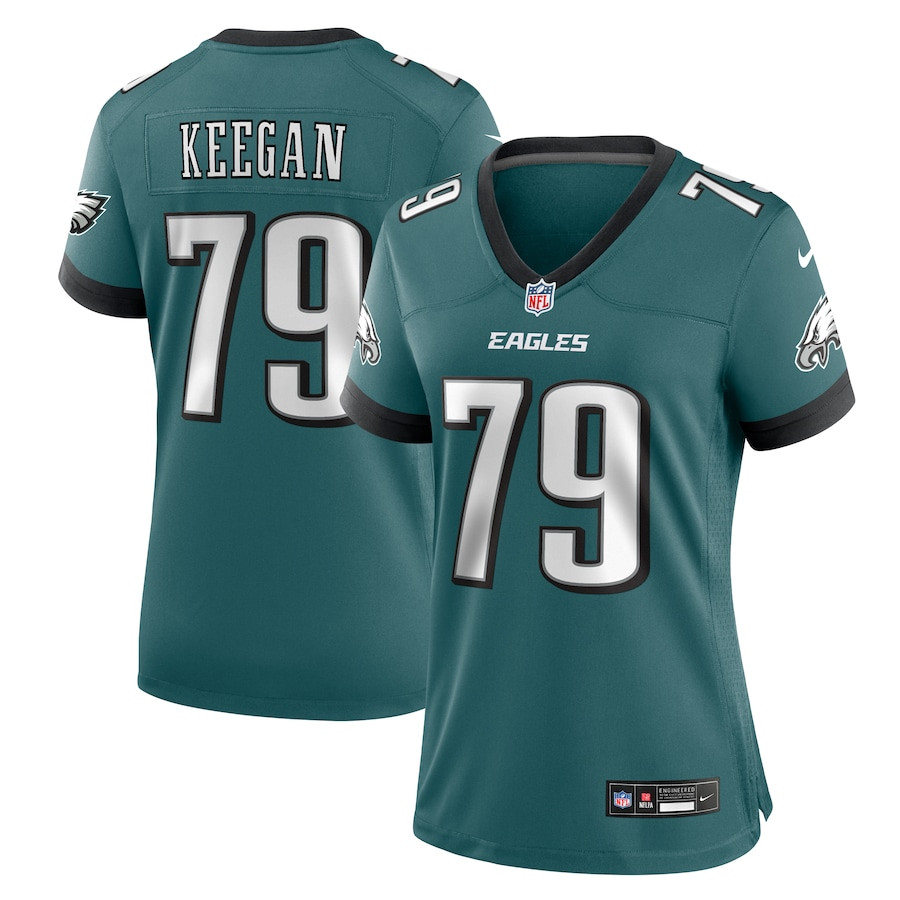 Trevor Keegan 79 Philadelphia Eagles Team Game Midnight Green NFL Jersey Women's
