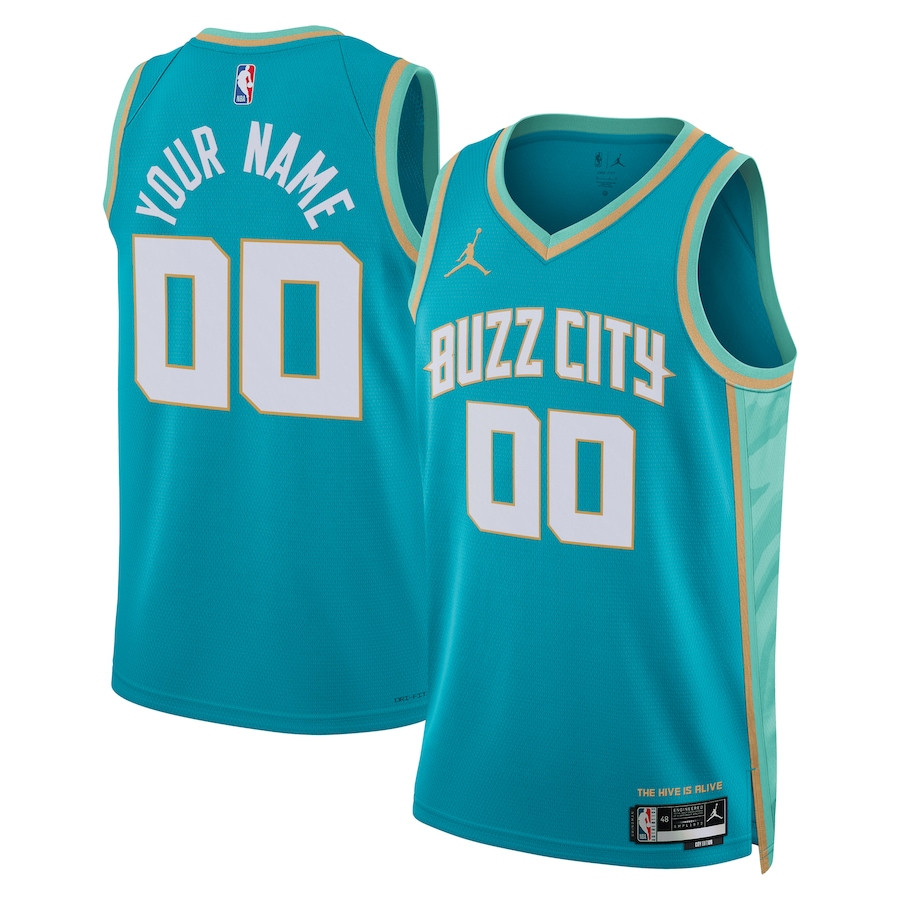 Charlotte Hornets 2023/24 City Edition Swingman Custom Teal NBA Jersey Men's
