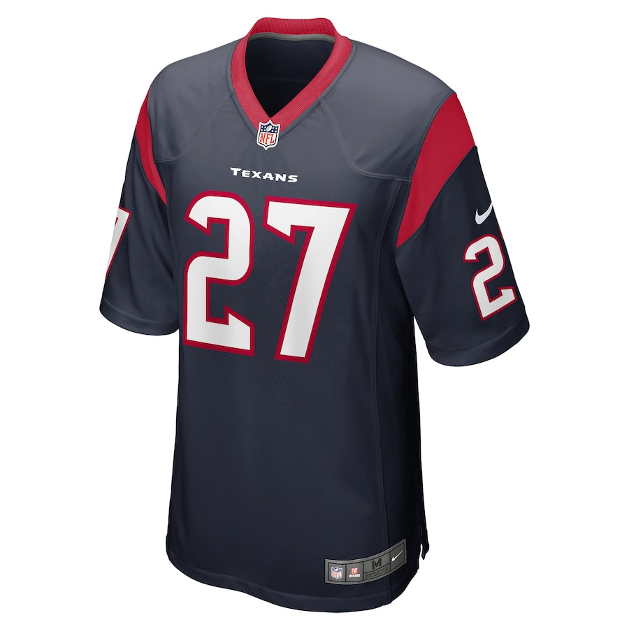 Brady Breeze 27 Houston Texans Game Navy NFL Jersey Men's