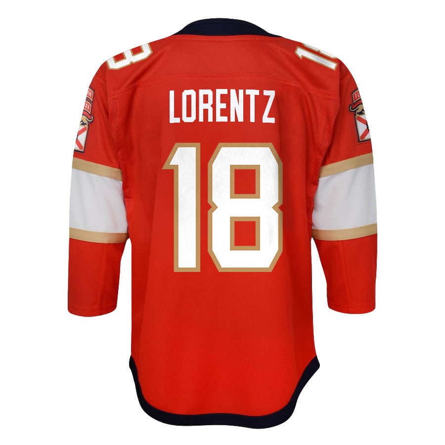 Steven Lorentz 18 Florida Panthers 2024 STANLEY CUP Final Home Breakaway Red NHL Jersey Youth