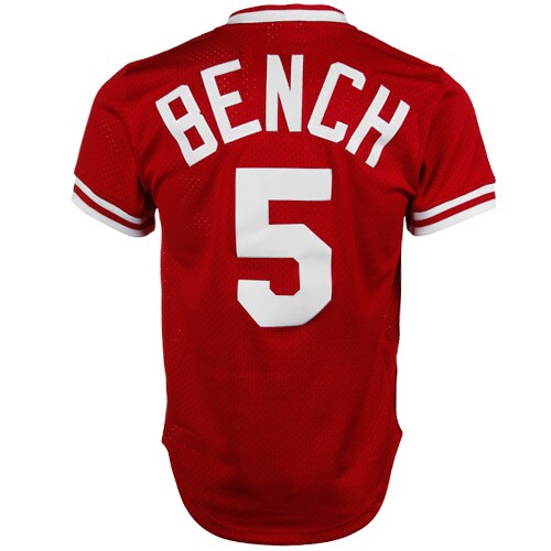 Cincinnati Reds Johnny Bench Mitchell Ness Red 1983 Cooperstown Collection Mesh Batting Practice MLB Jersey Men's