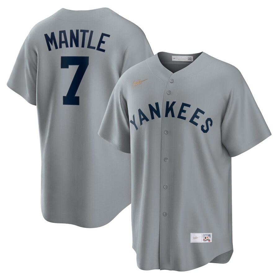 Mickey Mantle New York Yankees Road Cooperstown Collection Player Jersey Gray