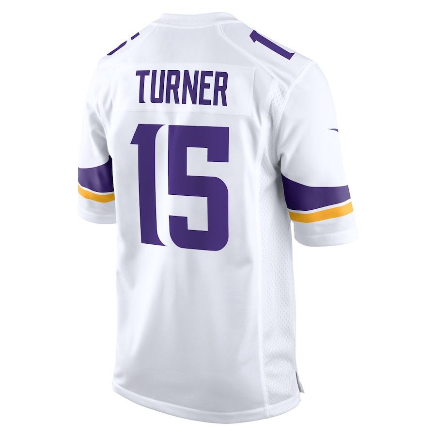 Dallas Turner 15 Minnesota Vikings Game White NFL Jersey Men's
