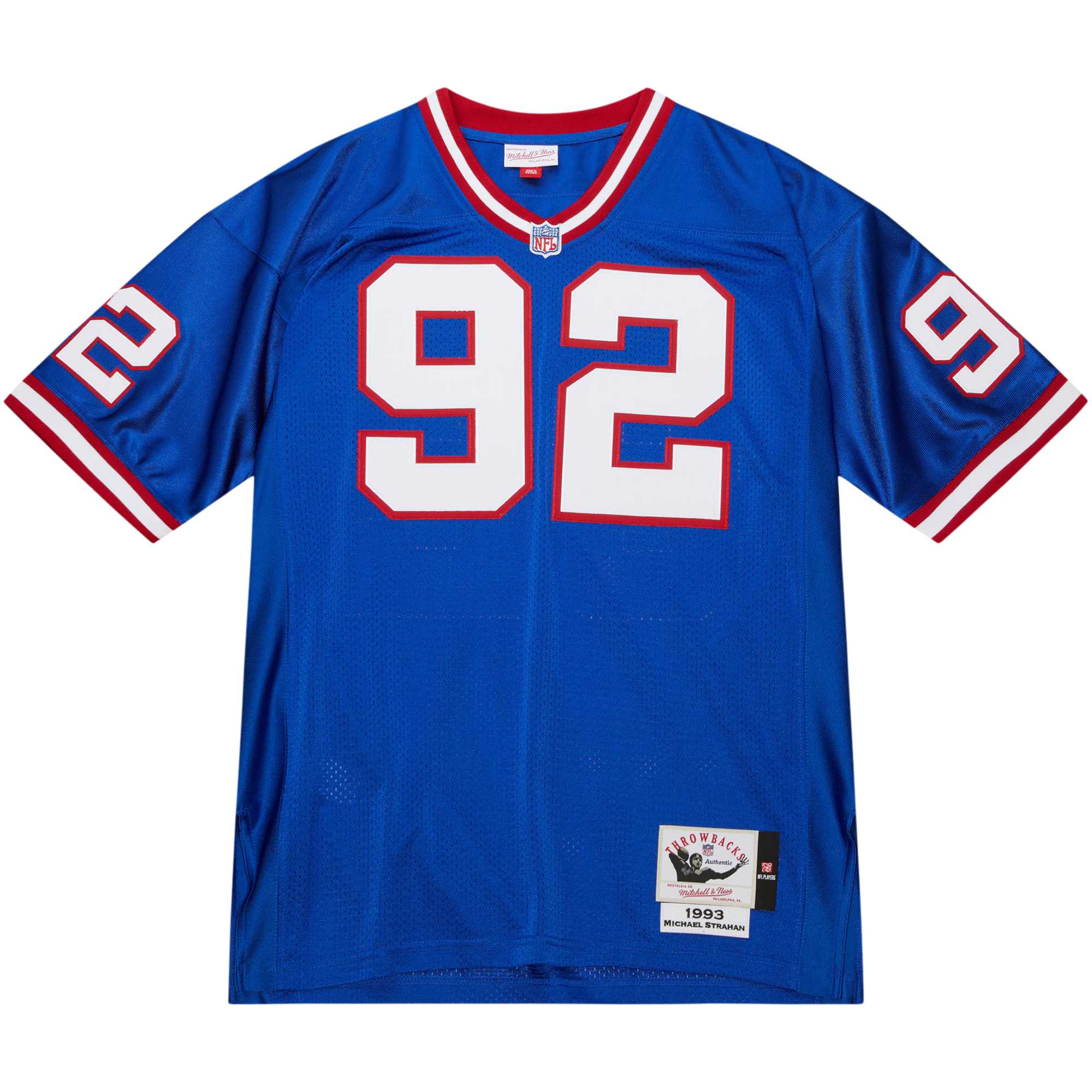 New York Giants 1993 Michael Strahan Mitchell Ness Royal Throwback Retired Player NFL Jersey Men's