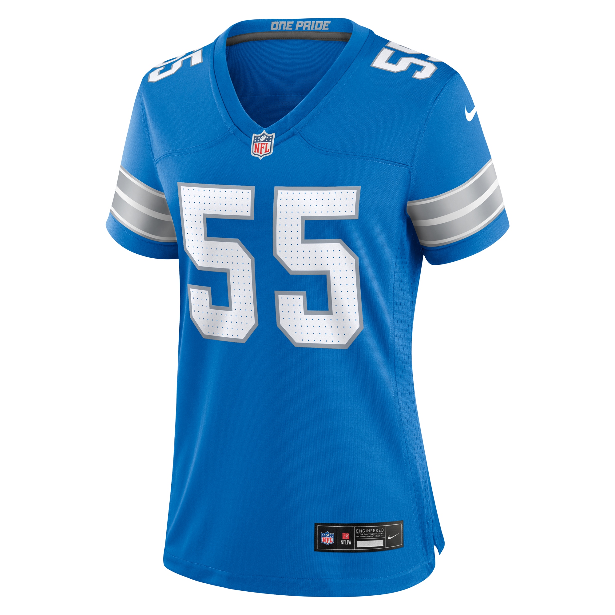 Detroit Lions Derrick Barnes Blue Team Game NFL Jersey Women's