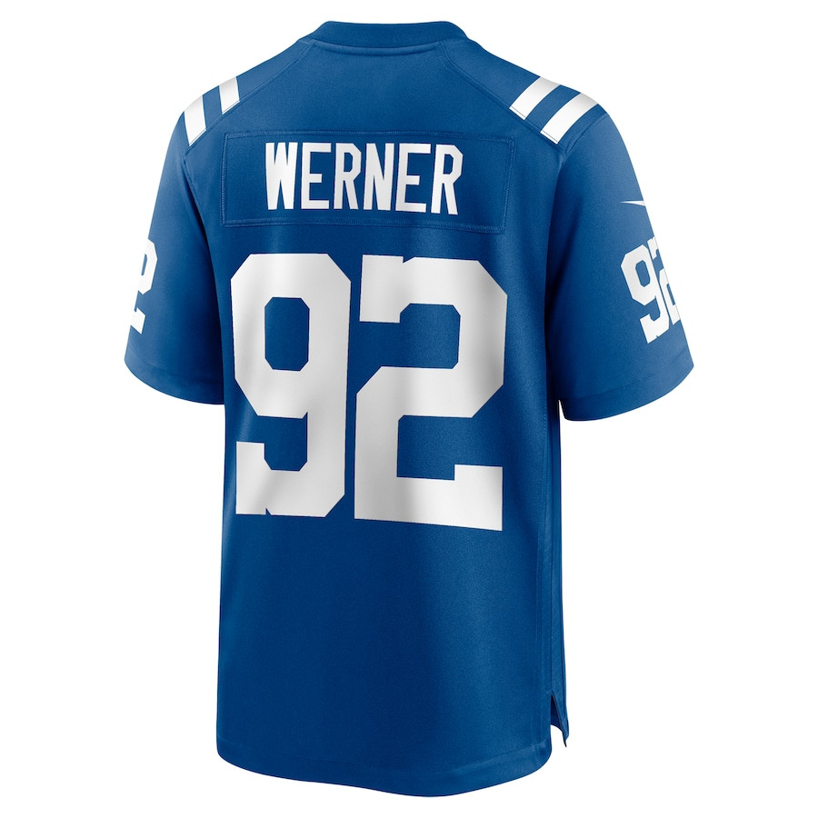 Bjoern Werner 92 Indianapolis Colts Retired Player Game Royal NFL Jersey Men's