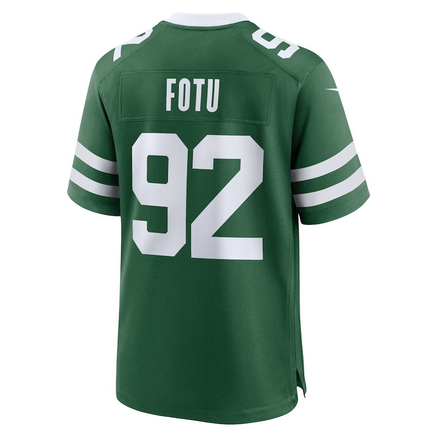 Leki Fotu 92 New York Jets Team Game Legacy Green NFL Jersey Men's
