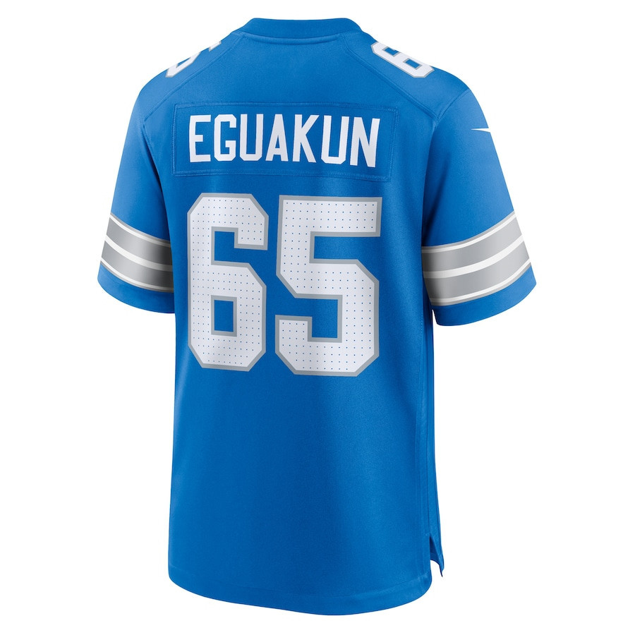 Kingsley Eguakun #65 Detroit Lions Super Bowl LIX Blue NFL Jersey Youth