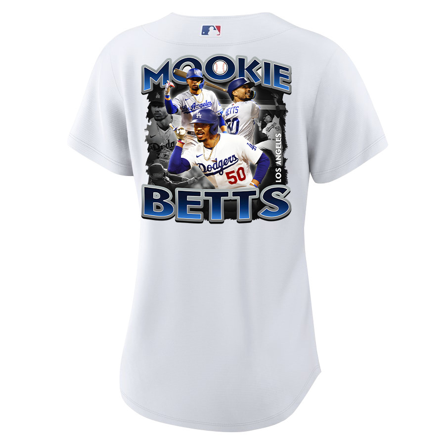 Mookie Betts 50 Los Angeles Dodgers Posture 2023 Home Player White MLB Jersey Women's