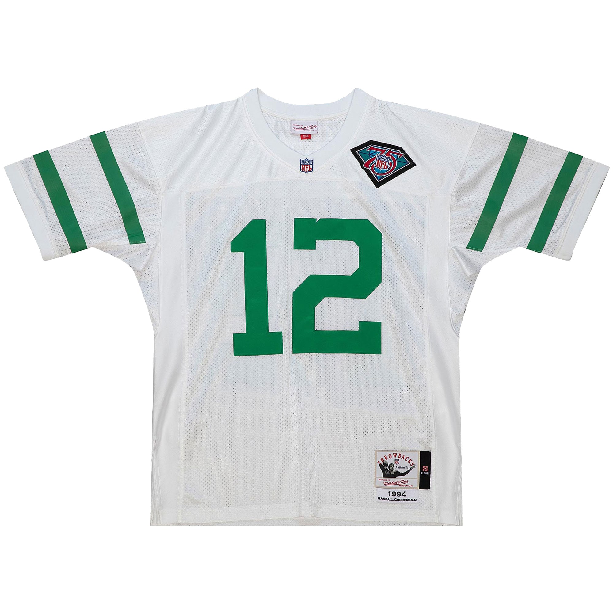 Philadelphia Eagles 1994 Randall Cunningham Mitchell Ness White Throwback Retired Player NFL Jersey Men's
