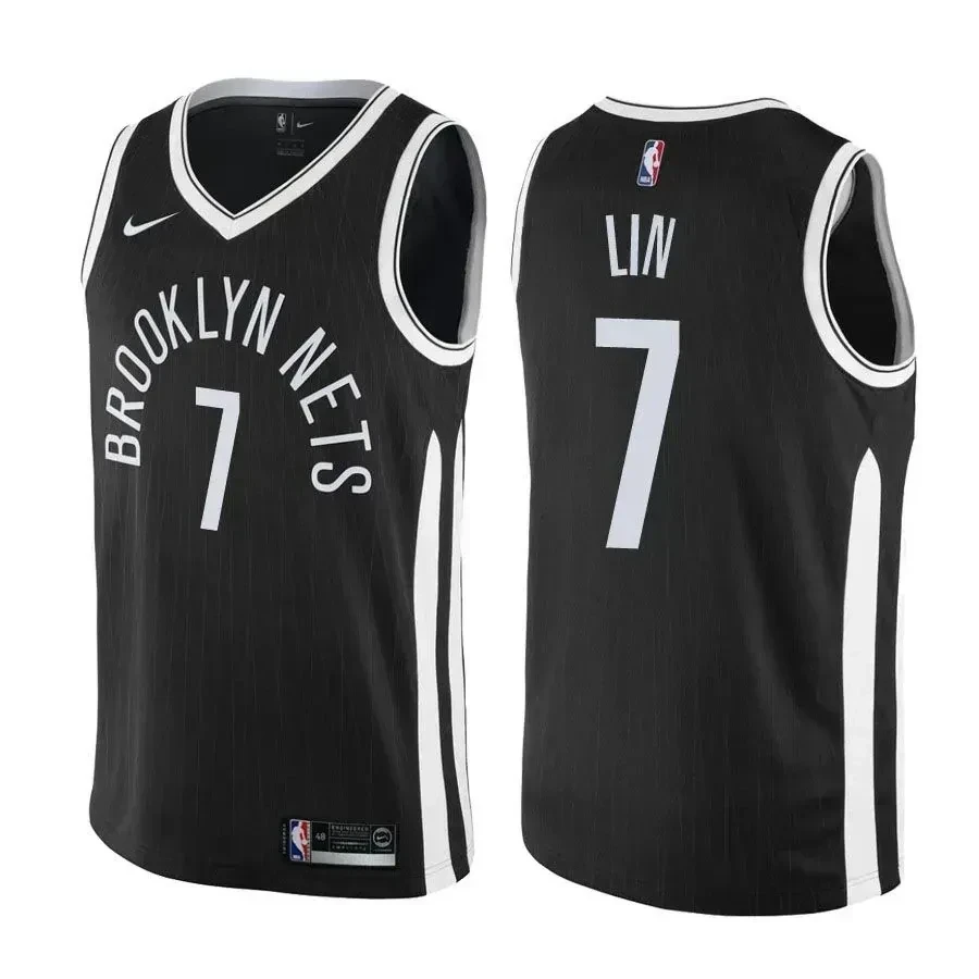 Brooklyn Nets Jeremy Lin 7 City Edition Black NBA Jersey Men's