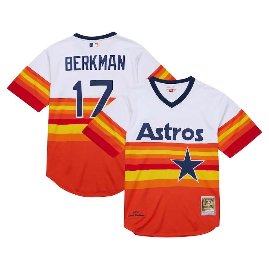 Lance Berkman Houston Astros Mitchell&Ness 2004 Cooperstown Collection Throwback Jersey White