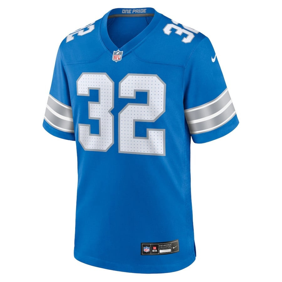Brian Branch 32 Detroit Lions Game Blue NFL Jersey Men's