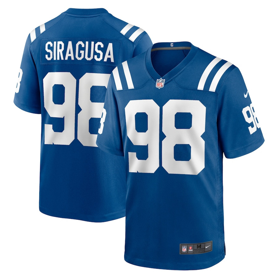 Tony Siragusa 98 Indianapolis Colts Game Retired Player Royal NFL Jersey Men's