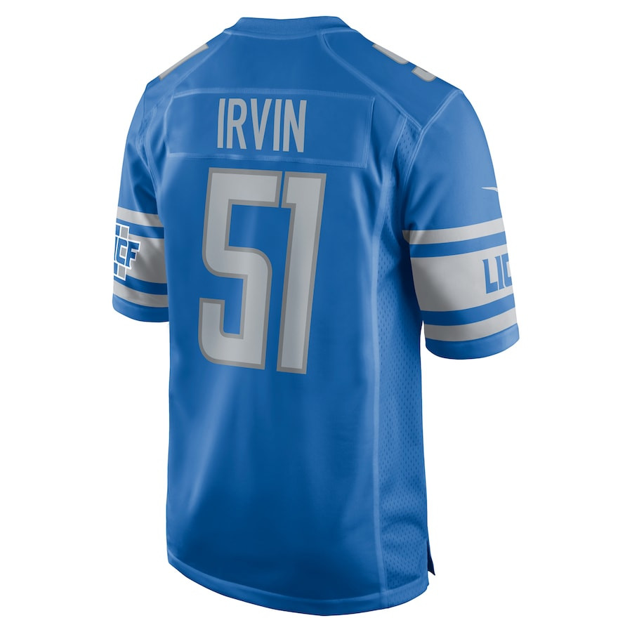 Bruce Irvin 51 Detroit Lions Game Blue NFL Jersey Men's
