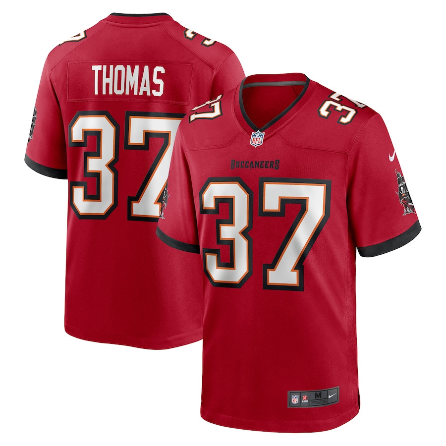 Tavierre Thomas 37 Tampa Bay Buccaneers Game Red NFL Jersey Men's