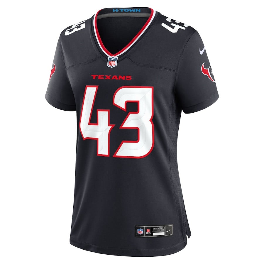 Neville Hewitt 43 Houston Texans Team Game Navy NFL Jersey Women's