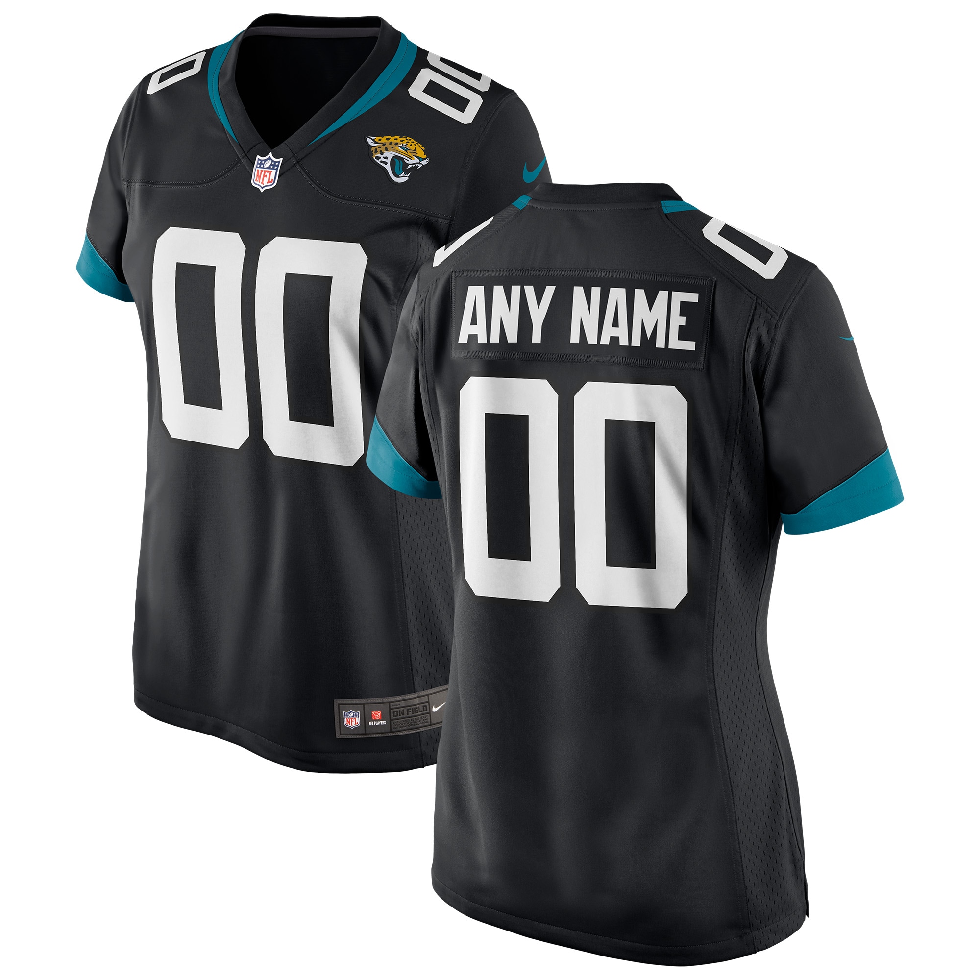 Black Jacksonville Jaguars Custom NFL Jersey Women's