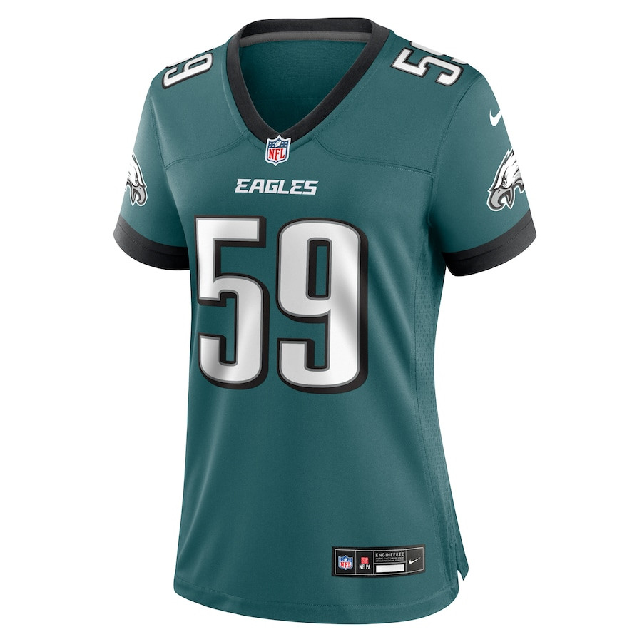 Thomas Booker IV 59 Philadelphia Eagles Team Game Midnight Green NFL Jersey Women's