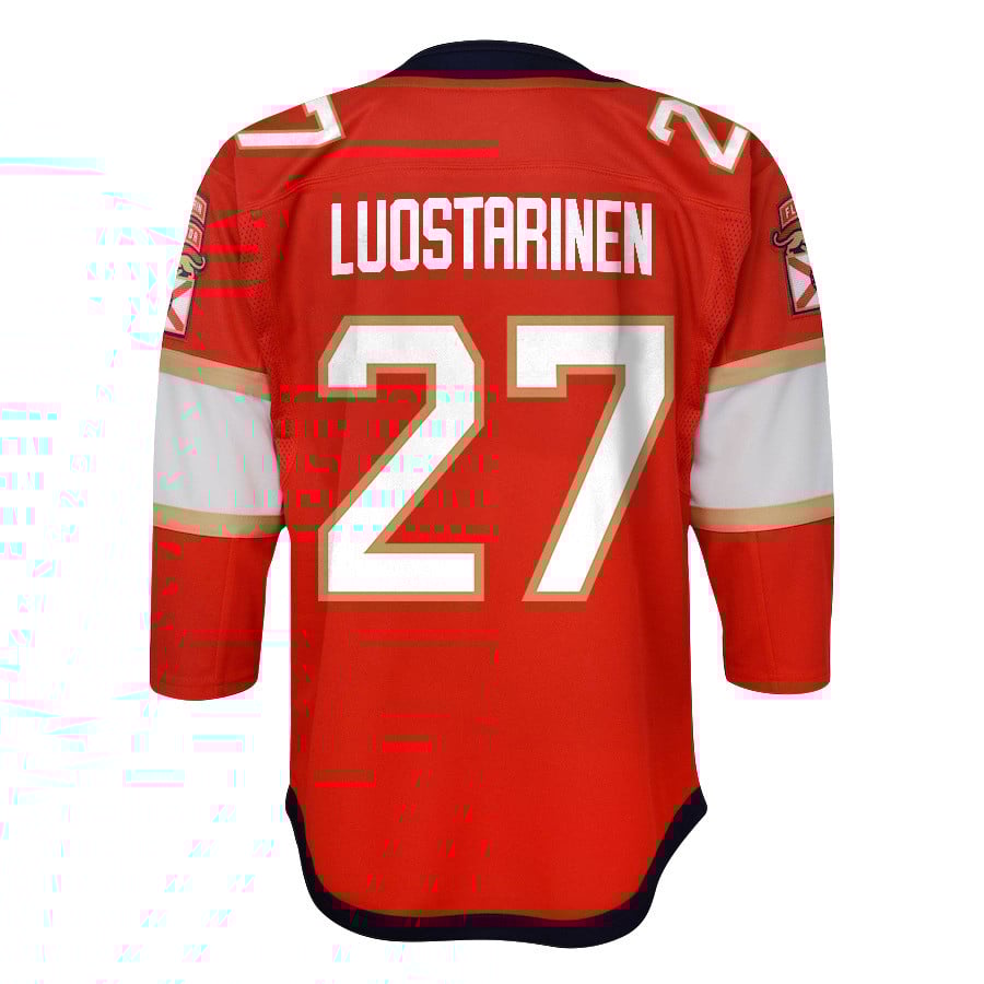 Eetu Luostarinen 27 Florida Panthers 2024 STANLEY CUP Final Home Breakaway Red NHL Jersey Youth