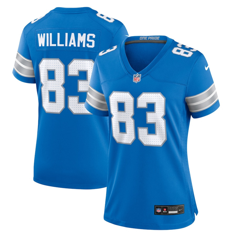 Isaiah Williams 83 Detroit Lions Game Blue NFL Jersey Women's