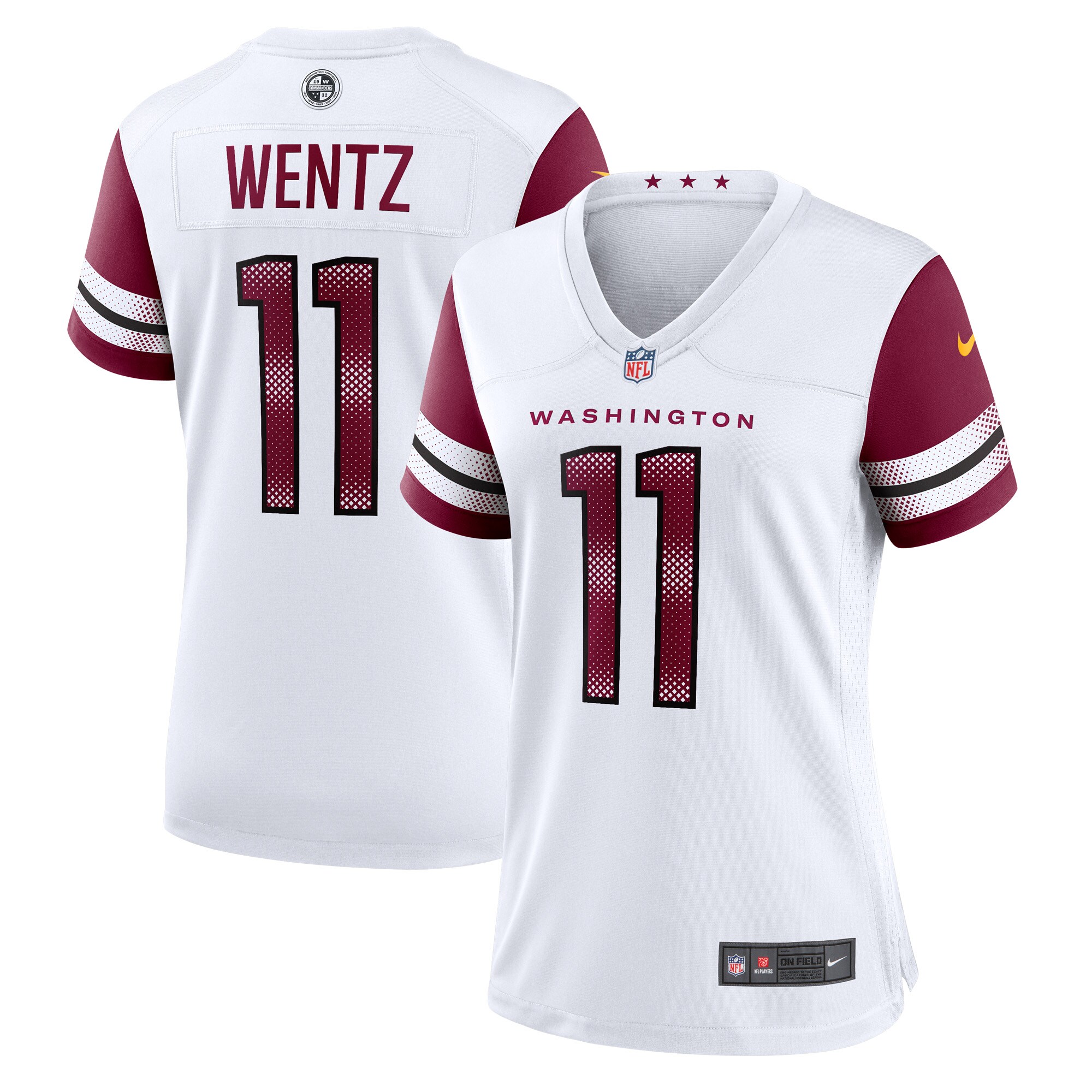 Washington Commanders Carson Wentz White Game NFL Jersey Women's