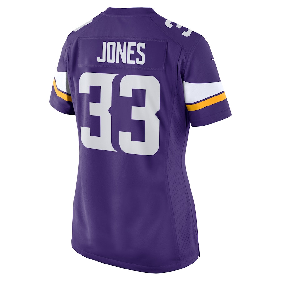 Aaron Jones 33 Minnesota Vikings Game Purple NFL Jersey Women's