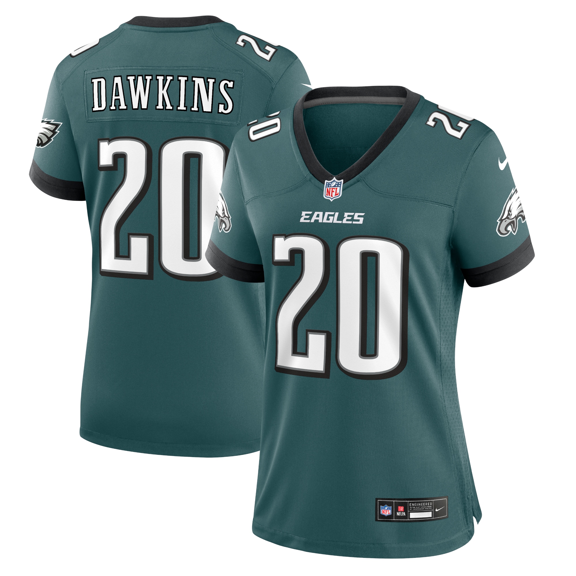 Philadelphia Eagles Brian Dawkins Midnight Green Retired Player Game NFL Jersey Women's