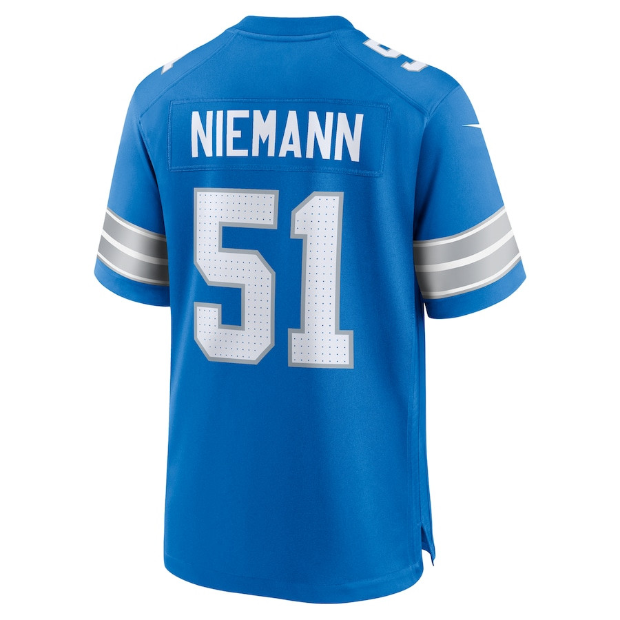Ben Niemann 51 Detroit Lions Team Game Blue NFL Jersey Men's