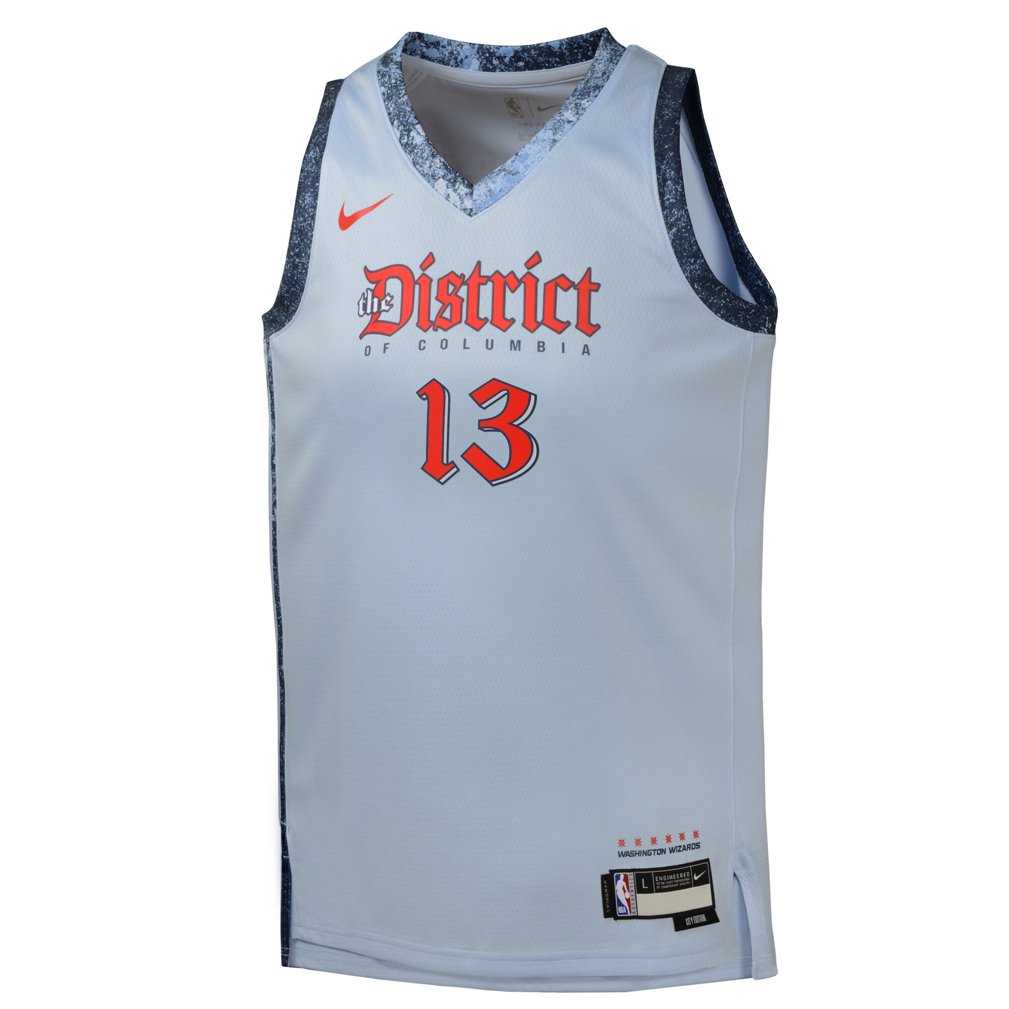 Camiseta City Edition Swingman de los Washington Wizards 2024 Azul Jordan Poole Juvenil NBA Jersey Men's