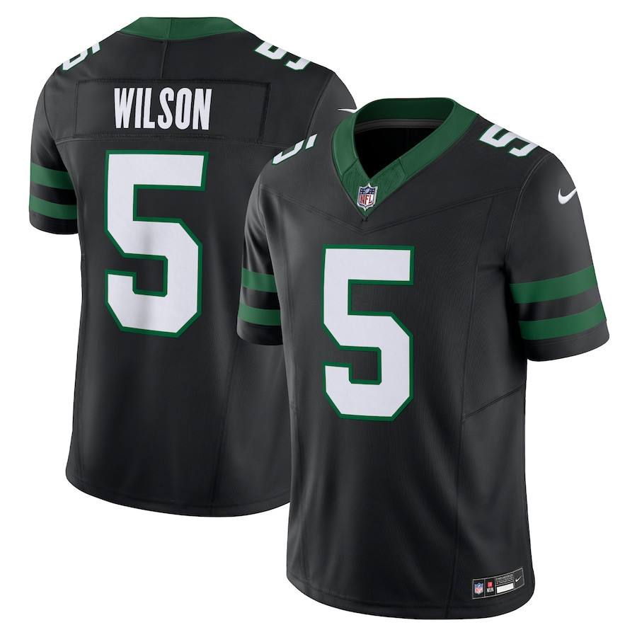 Garrett Wilson 5 New York Jets Alternate Vapor F.U.S.E. Limited Legacy Black NFL Jersey Men's