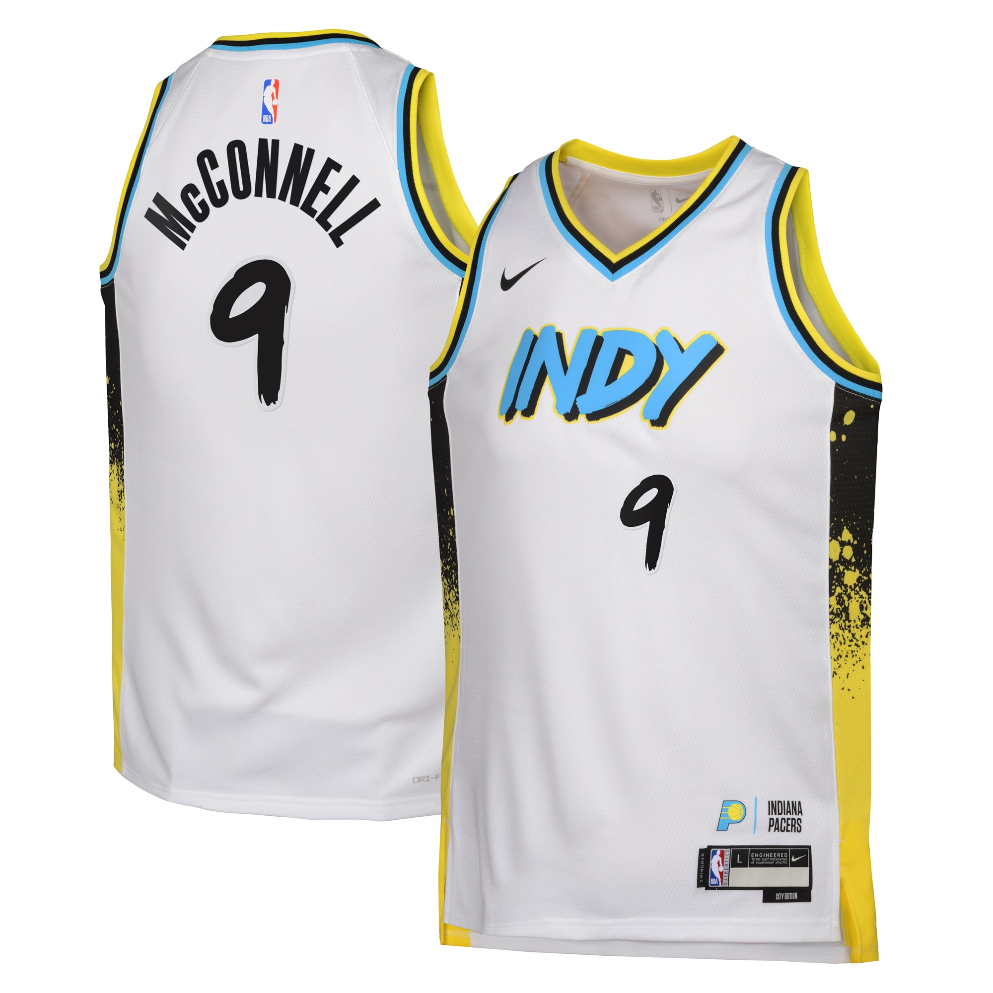 Camiseta City Edition Swingman de los Indiana Pacers 2024 Blanco T.J. McConnell Juvenil NBA Jersey Men's