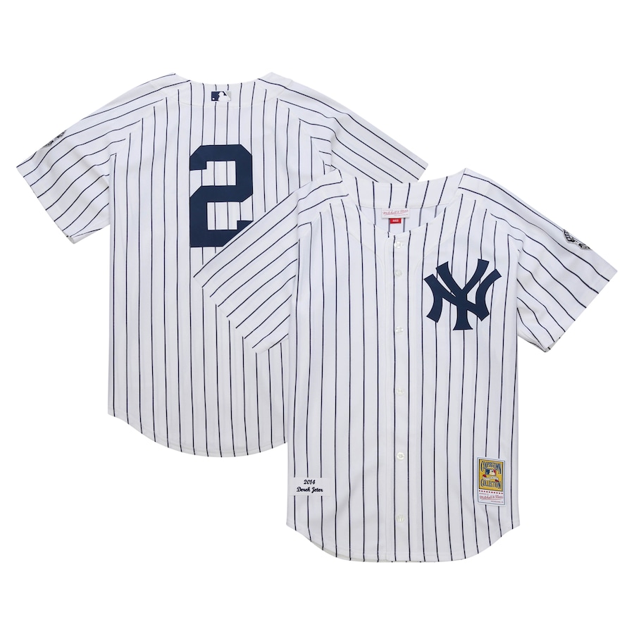 Derek Jeter New York Yankees Mitchell&Ness 2014 Cooperstown Collection Throwback Jersey White
