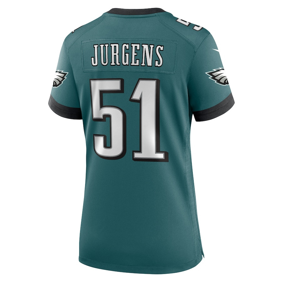 Cam Jurgens 51 Philadelphia Eagles Team Game Midnight Green NFL Jersey Women's