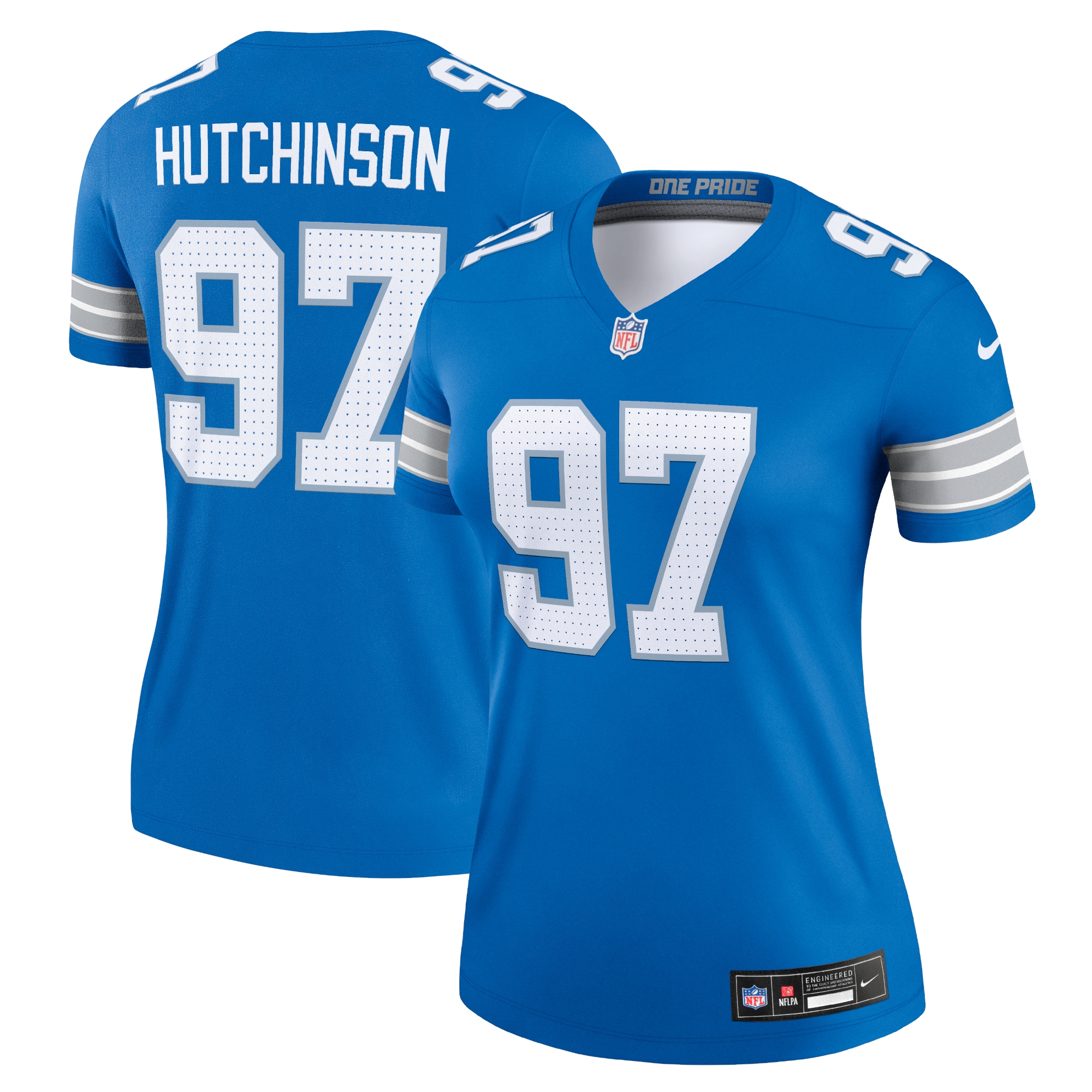 Detroit Lions Aidan Hutchinson Blue Legend Player Performance Top NFL Jersey Women's