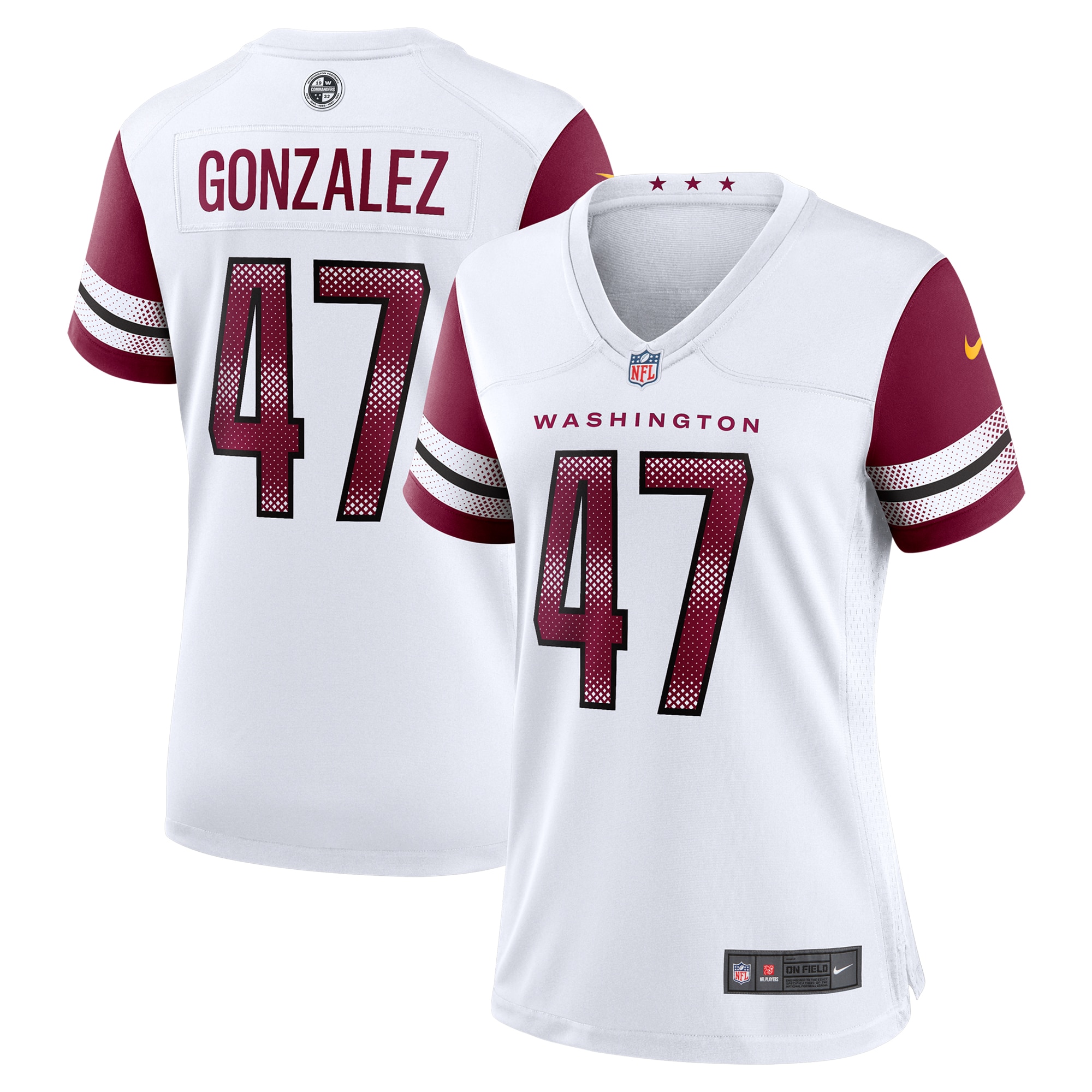 Washington Commanders Zane Gonzalez White Game NFL Jersey Women's