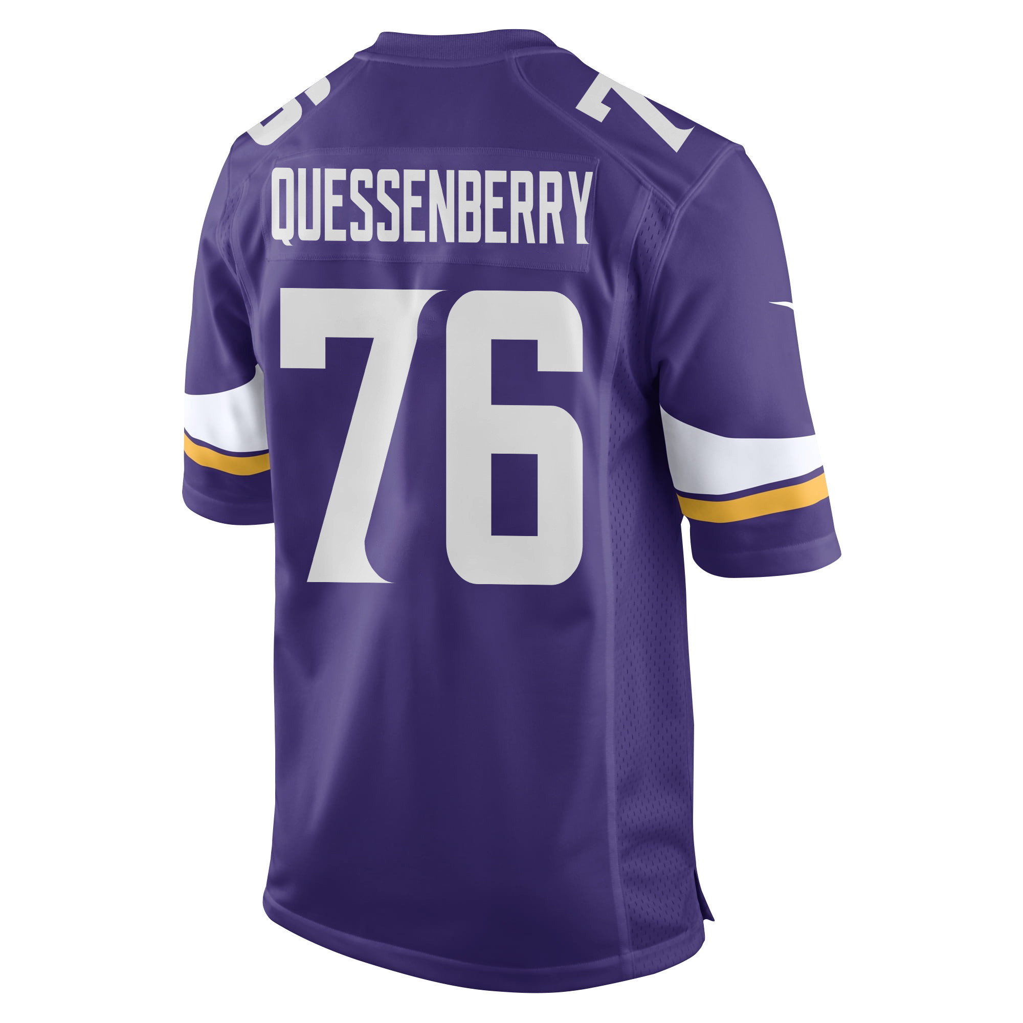 David Quessenberry 76 Minnesota Vikings Super Bowl LIX New Orleans Patch Game Purple NFL Jersey Men's