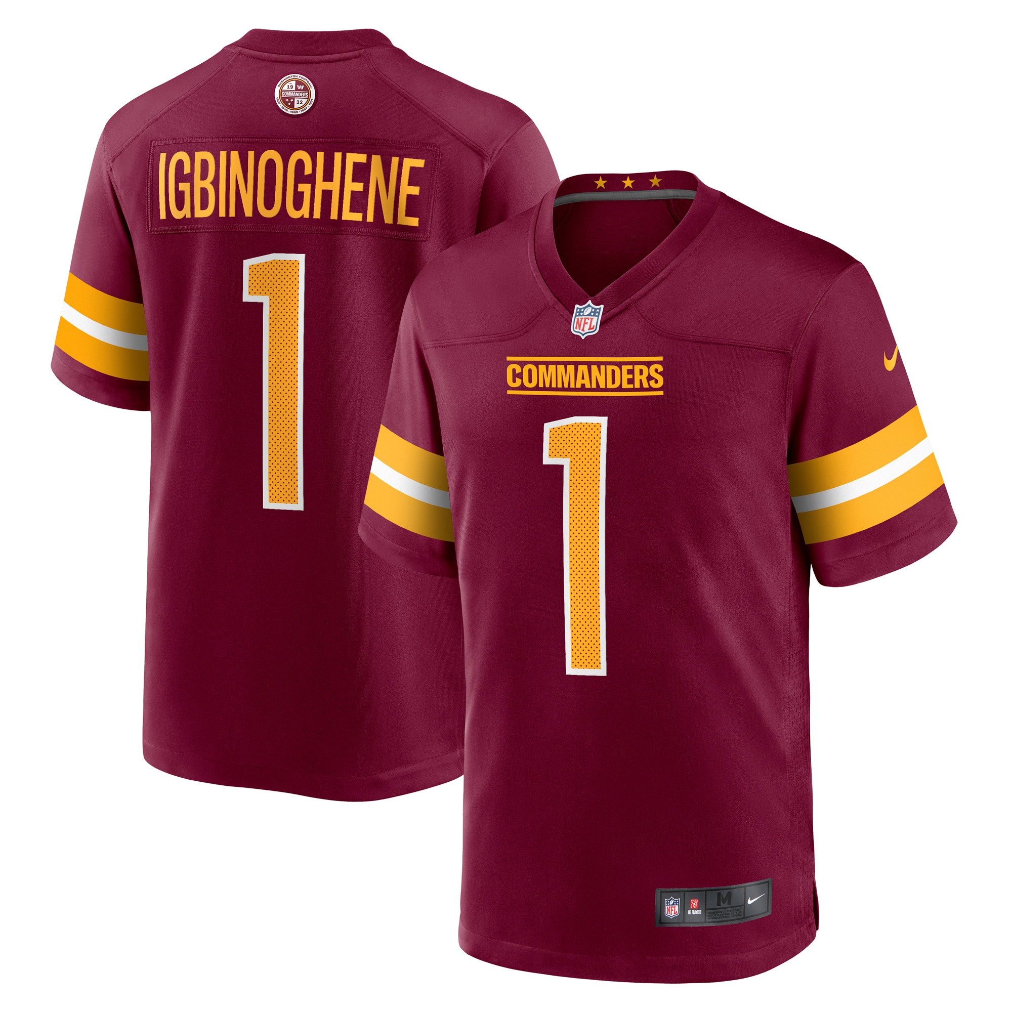 Washington Commanders Noah Igbinoghene Burgundy Game NFL Jersey Men's