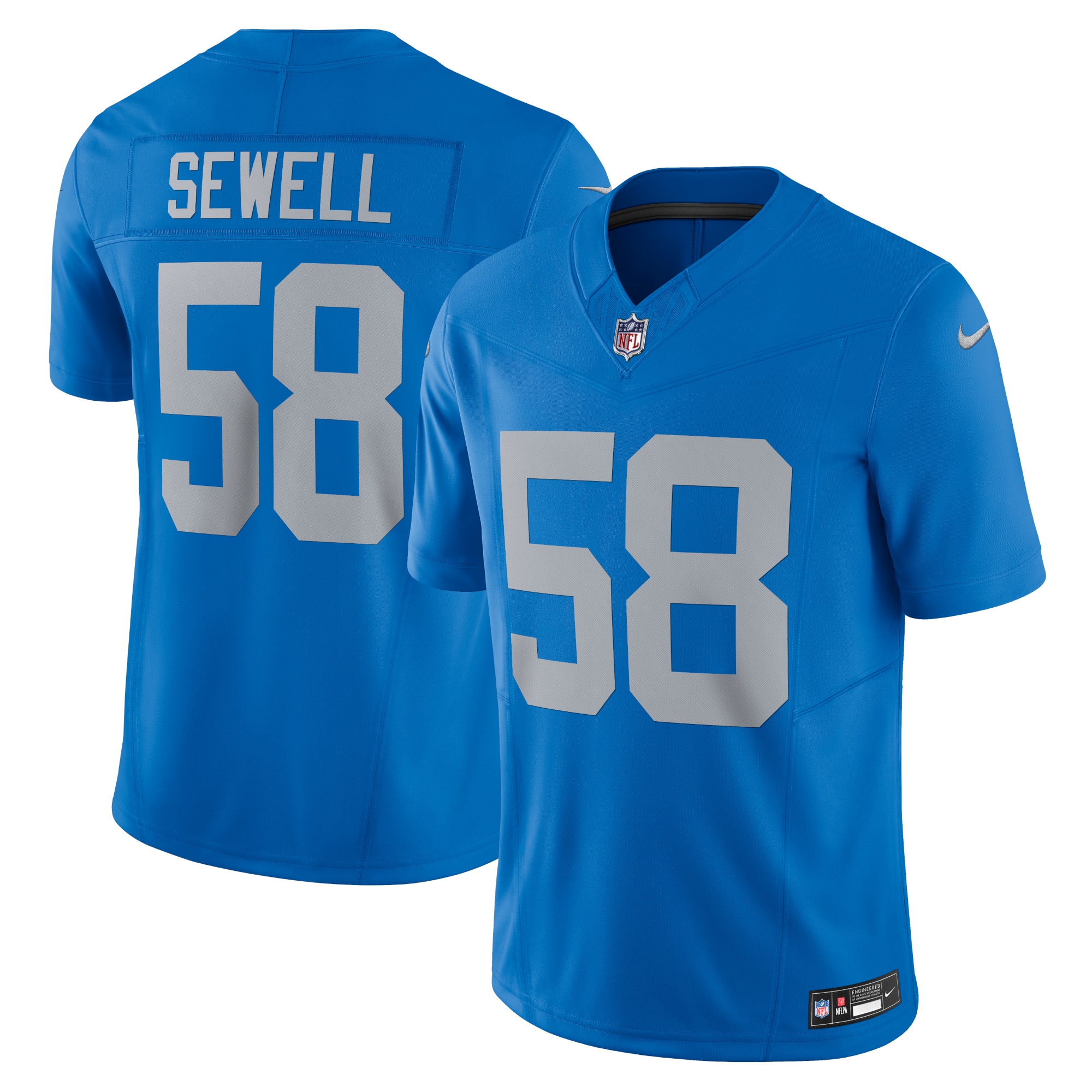 Detroit Lions Penei Sewell Blue Vapor F.U.S.E. Alternate Limited NFL Jersey Men's