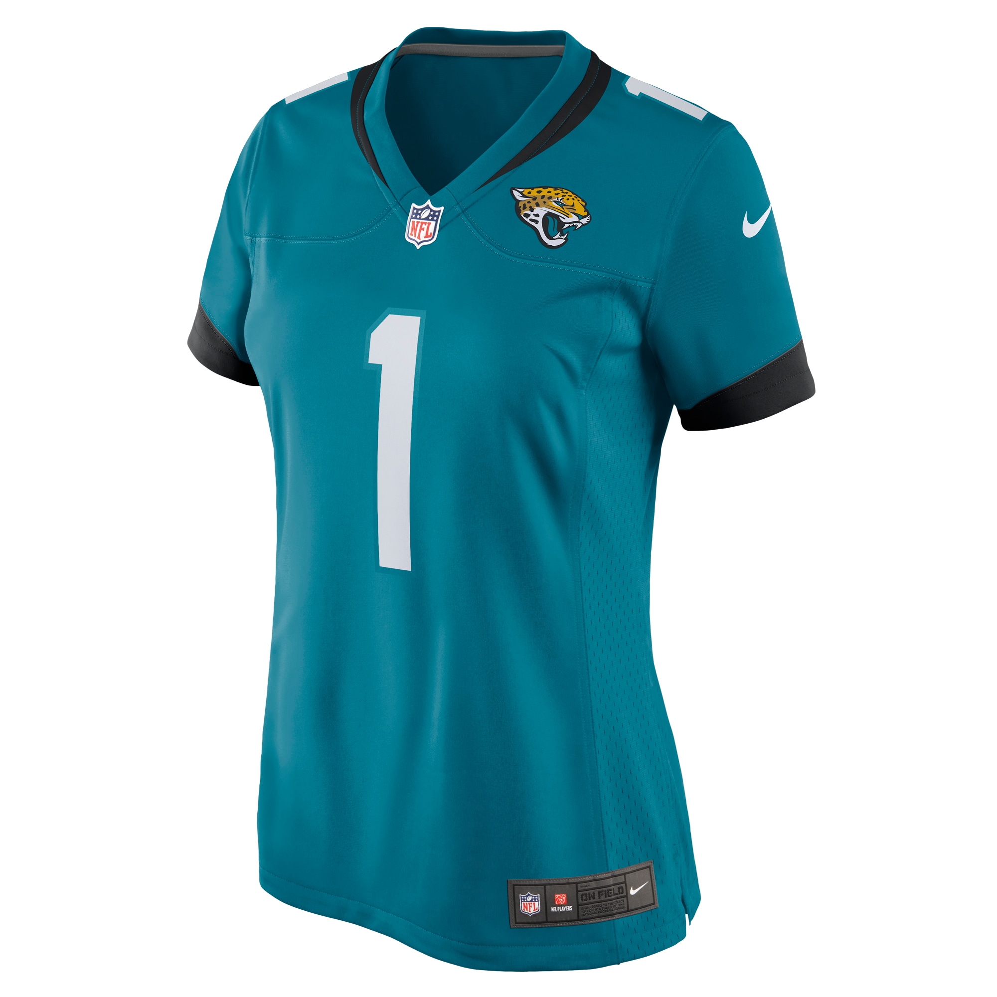 Jacksonville Jaguars Number 1 Mom Teal Game NFL Jersey Women's