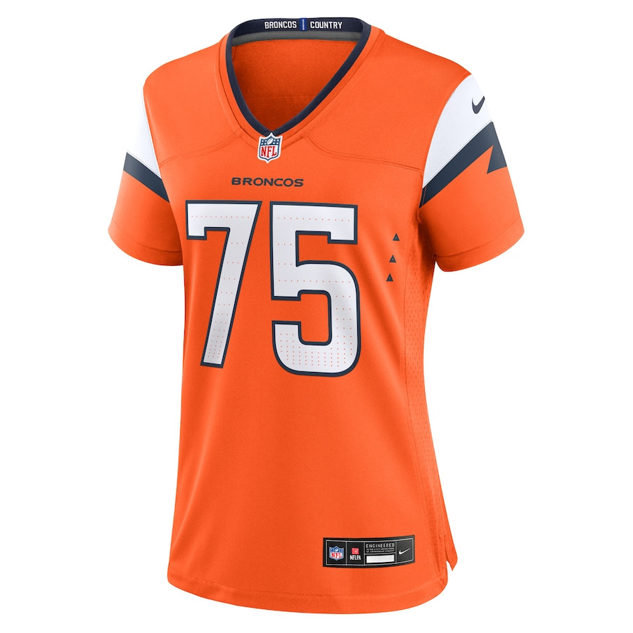 Quinn Bailey 75 Denver Broncos Team Game Orange NFL Jersey Women's