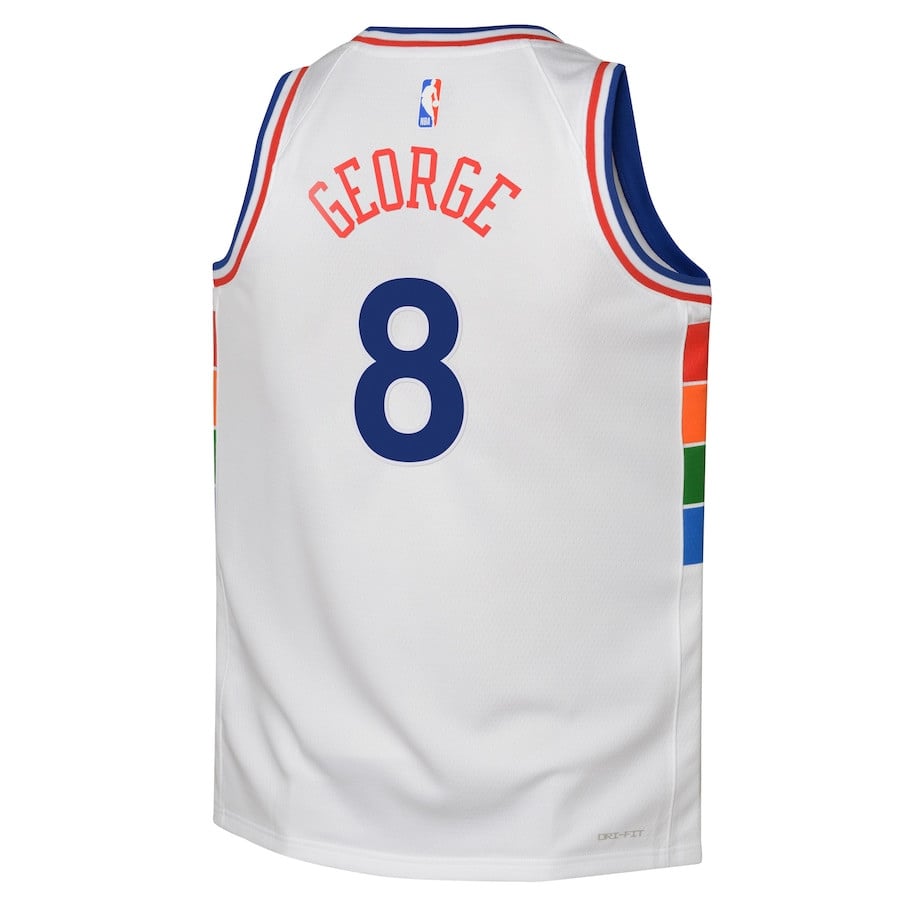 Paul George 8 Philadelphia 76ers 2024/25 Swingman Playe City Editio White NBA Jersey Youth