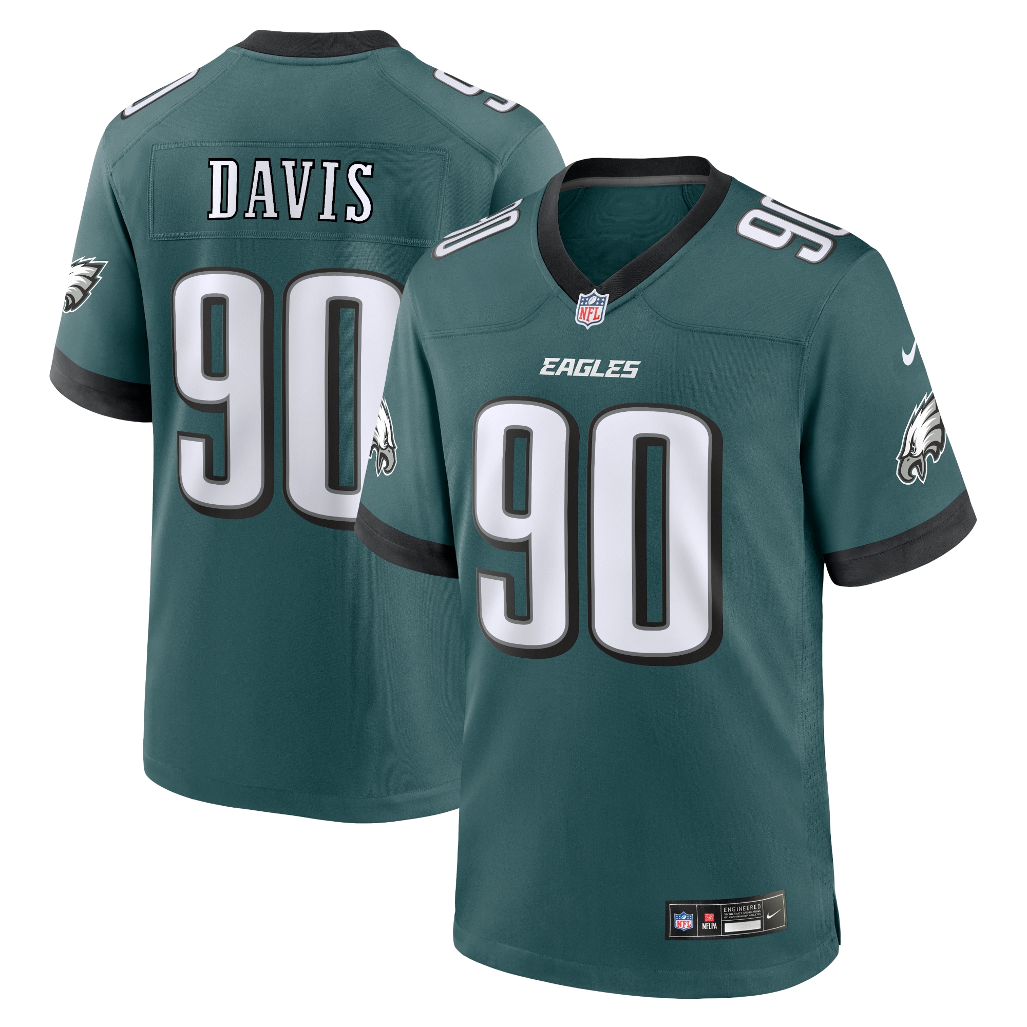 Philadelphia Eagles Davis Midnight Green Team Game NFL Jersey Men's