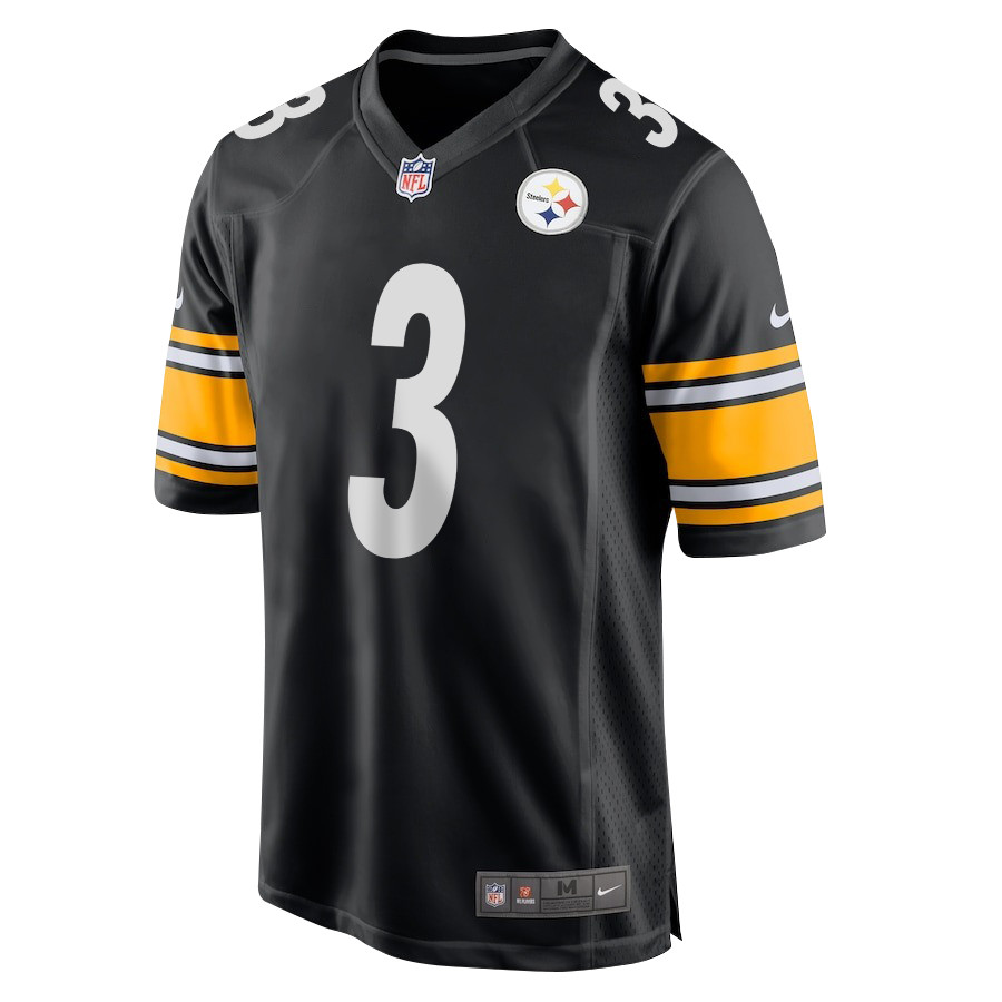 Russell Wilson 3 Pittsburgh Steelers Game Black NFL Jersey Men's