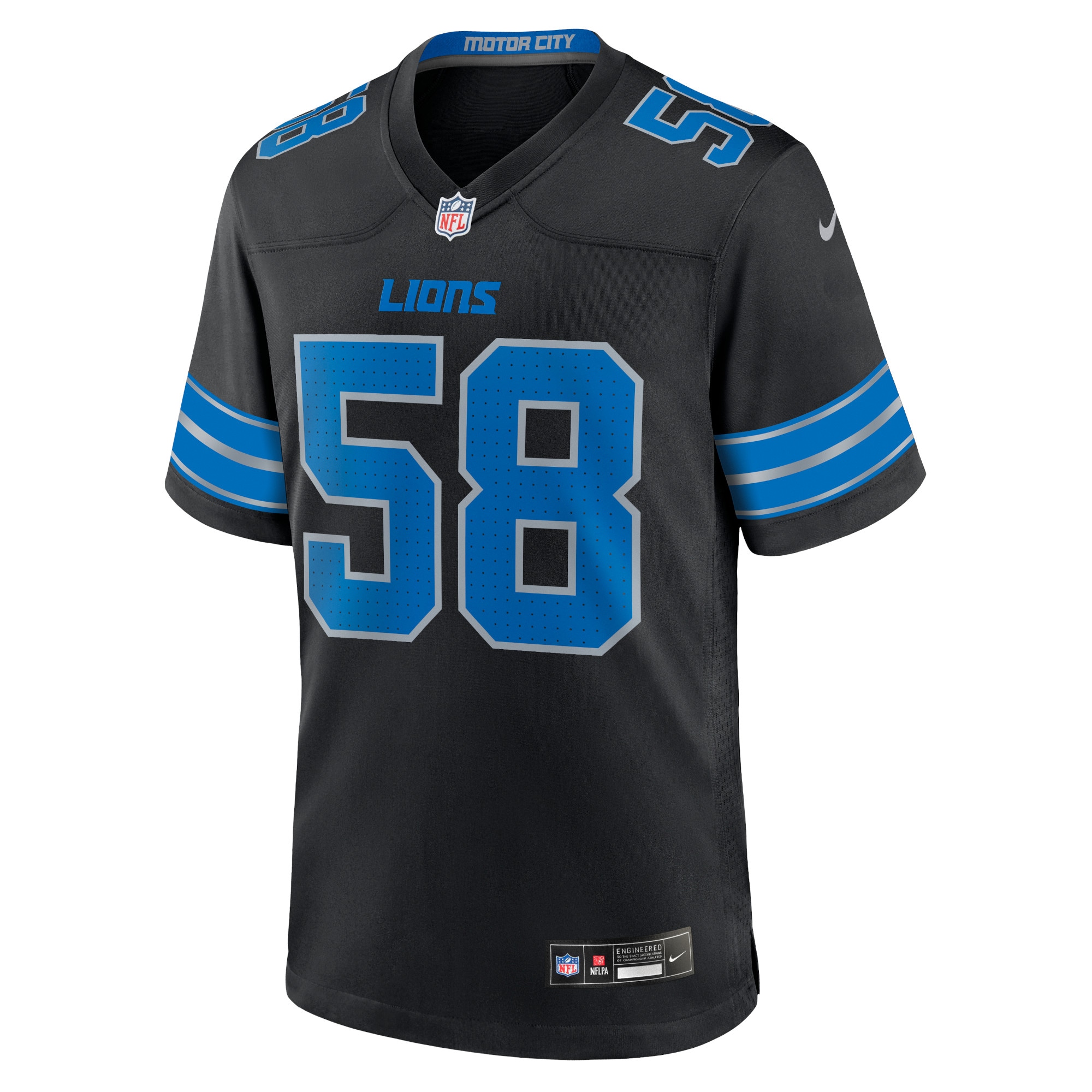 Detroit Lions Penei Sewell Black 2nd Alternate Game NFL Jersey Men's