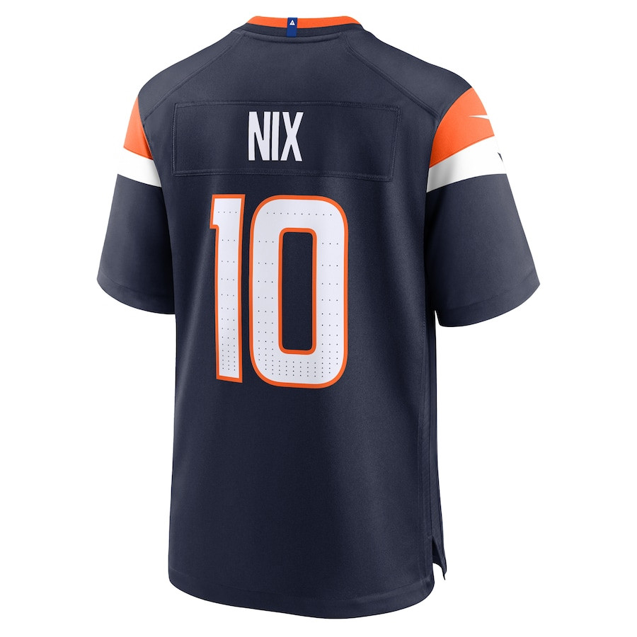 Bo Nix 10 Denver Broncos Alternate Game Navy NFL Jersey Men's
