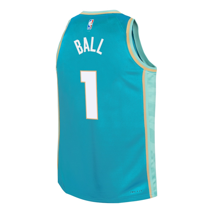 LaMelo Ball 1 Charlotte Hornets 2023/24 City Edition Swingma Teal NBA Jersey Youth