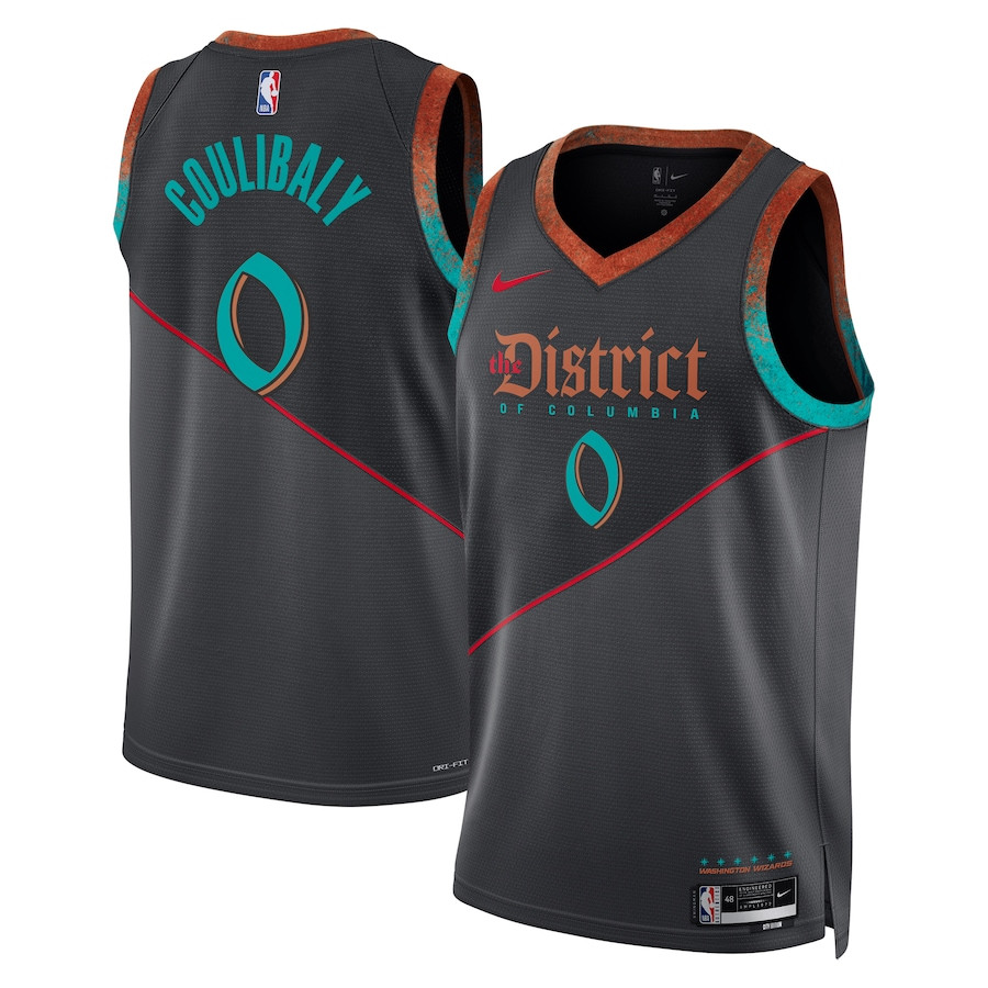 Bilal Coulibaly 0 Washington Wizards 2023/24 City Edition Swingman Black NBA Jersey Men's