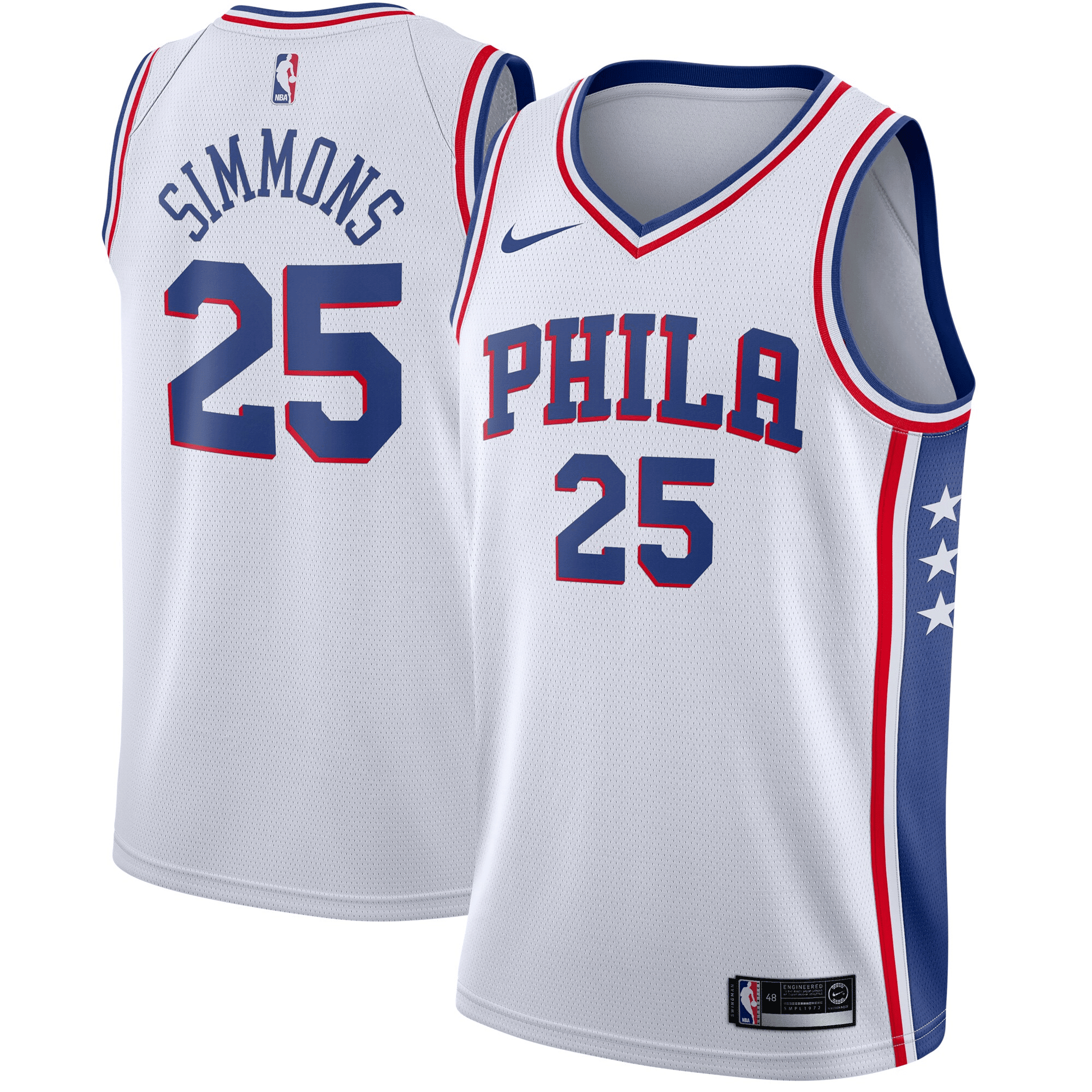 Ben Simmons Philadelphia 76ers Swingman White Association Edition NBA Jersey Men's