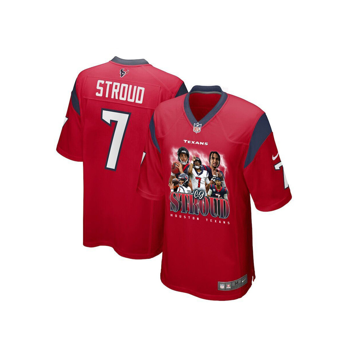 C.J. Stroud 7 Houston Texans The Chosen One Game Red NFL Jersey Youth